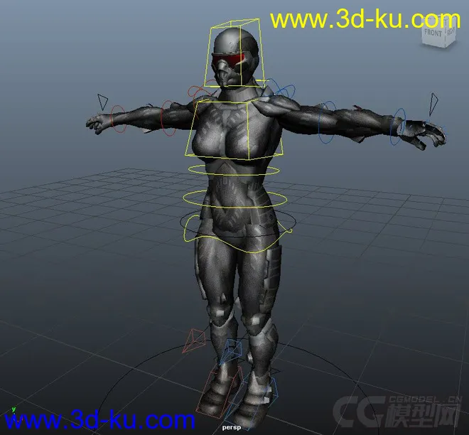 Female Nanosuit Crysis 2 character rig with textures模型的图片3