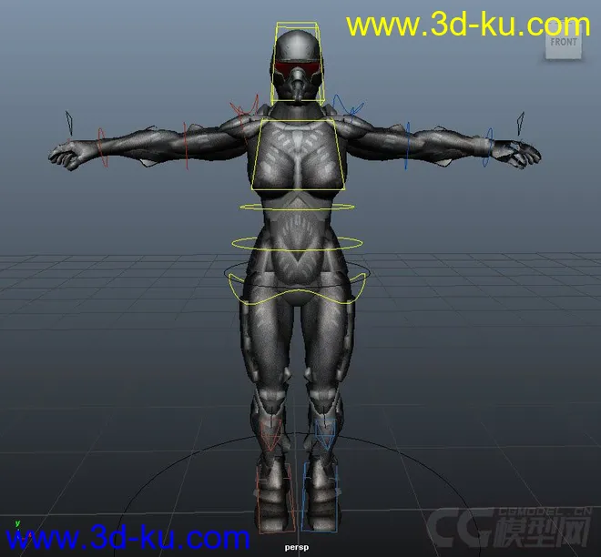 Female Nanosuit Crysis 2 character rig with textures模型的图片4