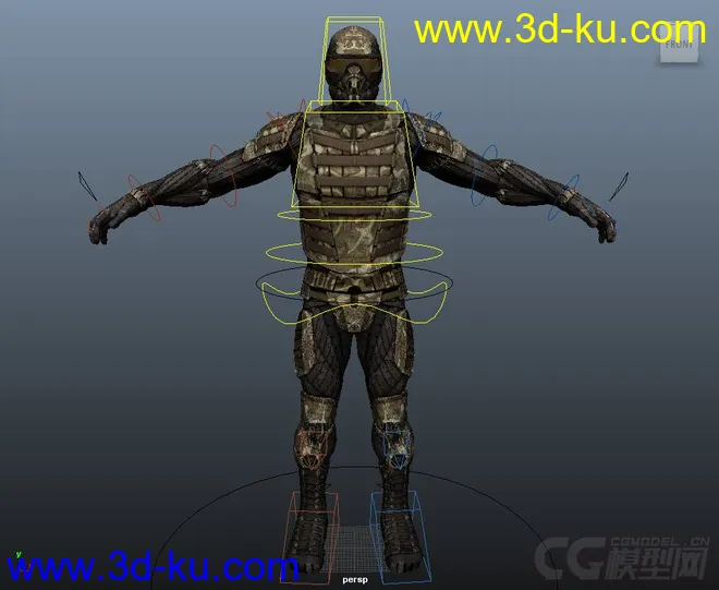 Male - Nanosuit Asia - Crysis 2 character rig with textures模型的图片6