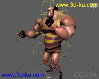 3D打印模型StrongMan cartoon Rig with textures的图片