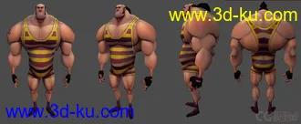 3D打印模型StrongMan cartoon Rig with textures的图片