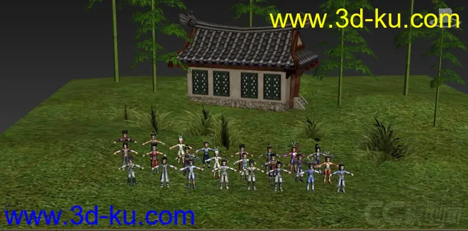 韩国游戏热血江湖-男角色群模模型的图片1