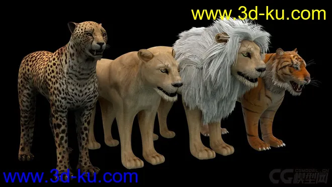 虎、獅、豹........老虎狮子豹子模型的图片1