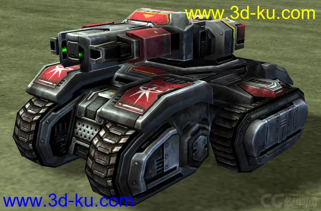 3D视角星际争霸2攻城坦克（3D建模用）模型的图片2