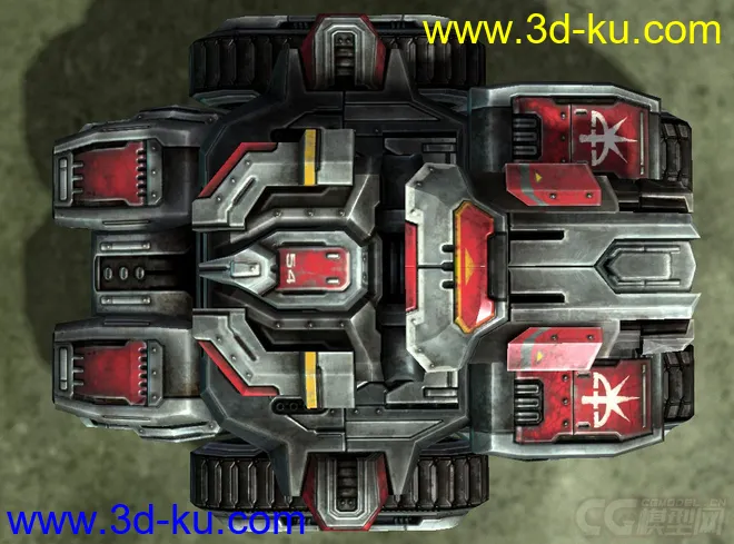 3D视角星际争霸2攻城坦克（3D建模用）模型的图片1