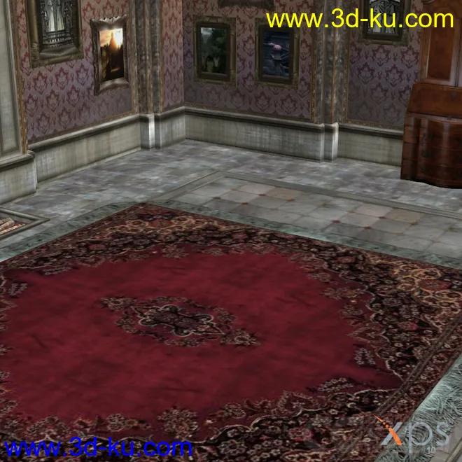 室内场景模型 床地毯的图片5