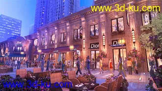 3D打印模型商业街   万达公馆的图片