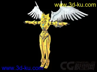 3D打印模型霸气 勇者战魔王 boss 翅膀女黄金甲圣斗士的图片