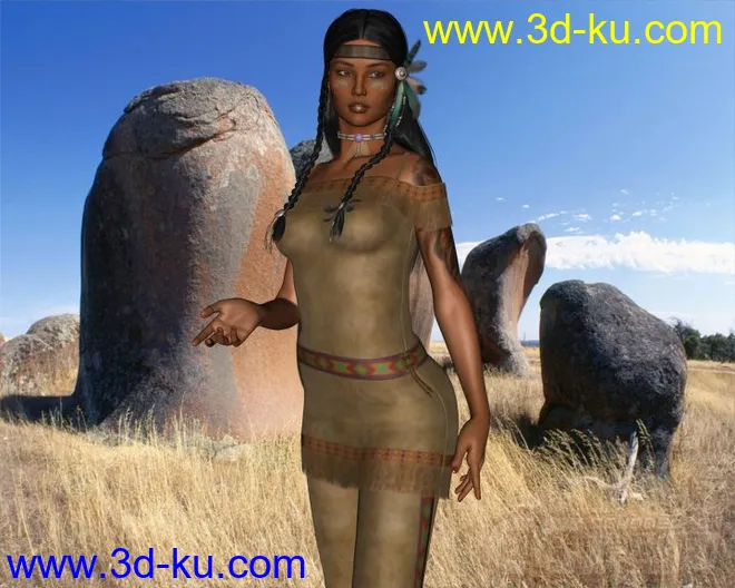 17730 Wachiwi - Native American Character, Outfit, Hair and Poses Bundle模型的图片4