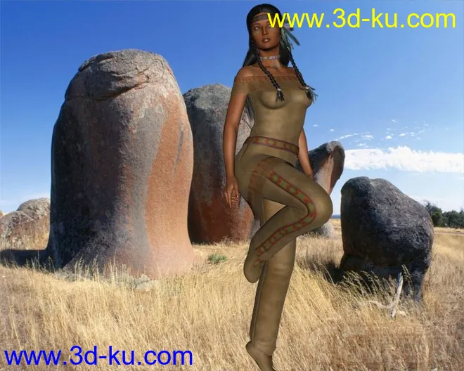 17730 Wachiwi - Native American Character, Outfit, Hair and Poses Bundle模型的图片5
