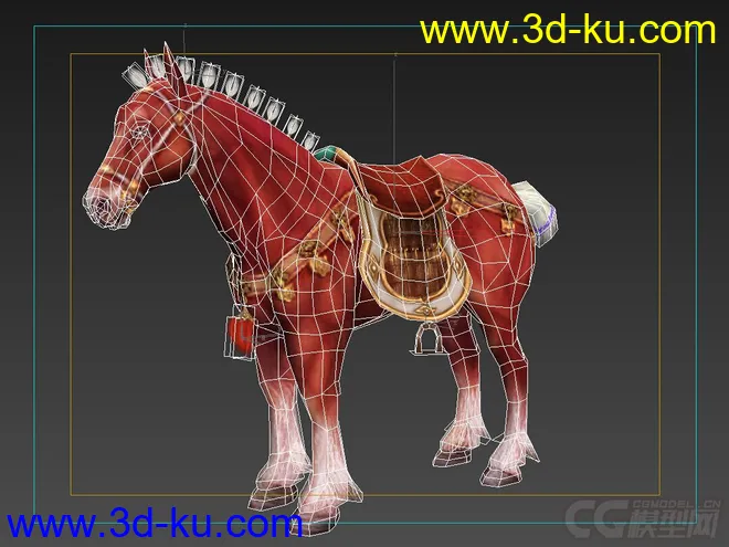赤兔马 红色的马 红马 古代马匹 模型的图片2