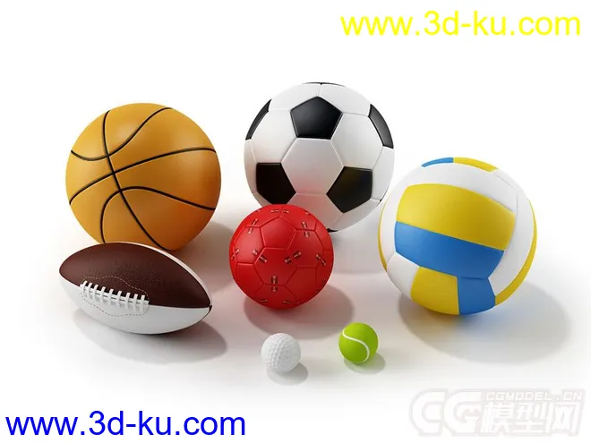 各种球模型篮球足球高尔夫球橄榄球排球的图片2