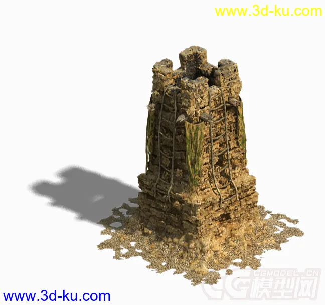 古代烽火台3D模型下载的图片1