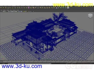 古代瓦房建筑场景模型的图片