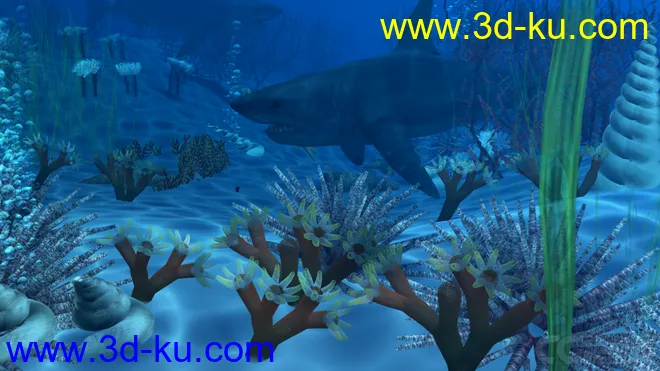 海地鲨鱼海草场景模型下载的图片2