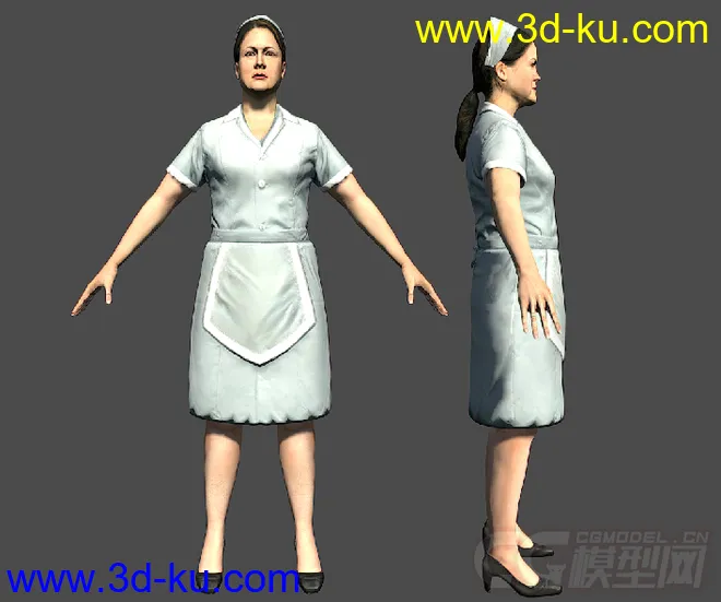 美女护士妹妹3D模型免费下载的图片1