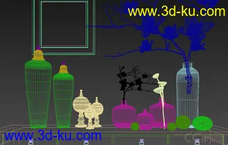 花瓶 画 装饰摆设模型的图片