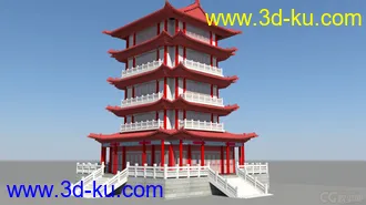 3D打印模型古建筑场景的图片