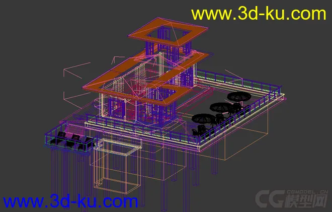 别墅木屋模型的图片3