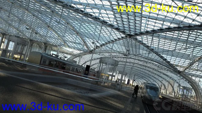 影视级火车站 站台 高铁站台 （渲染的低质量图）模型的图片5