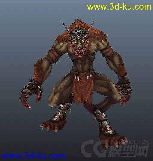 狼人怪物，MAYA2013版本，带绑定和动画模型的图片2
