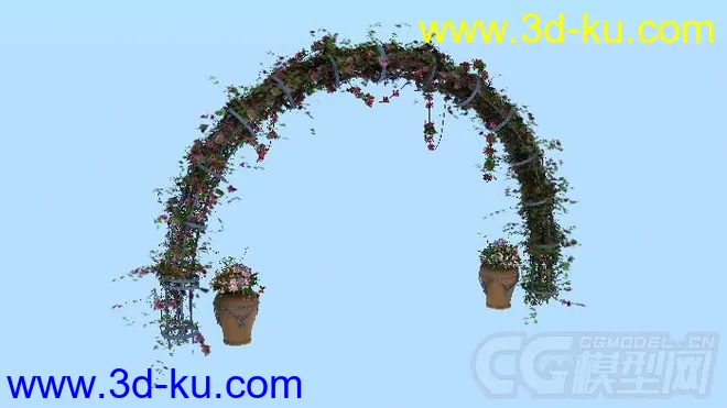 带植物的拱门模型的图片1