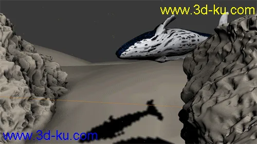 影视级海底鲸鱼动画模型的图片1