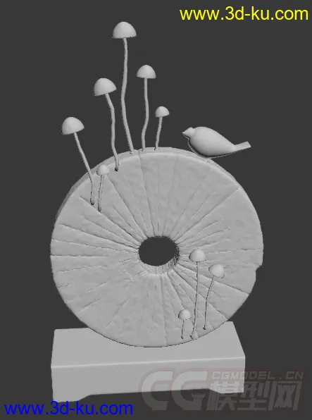 蘑菇与鸟 装饰摆设模型的图片1