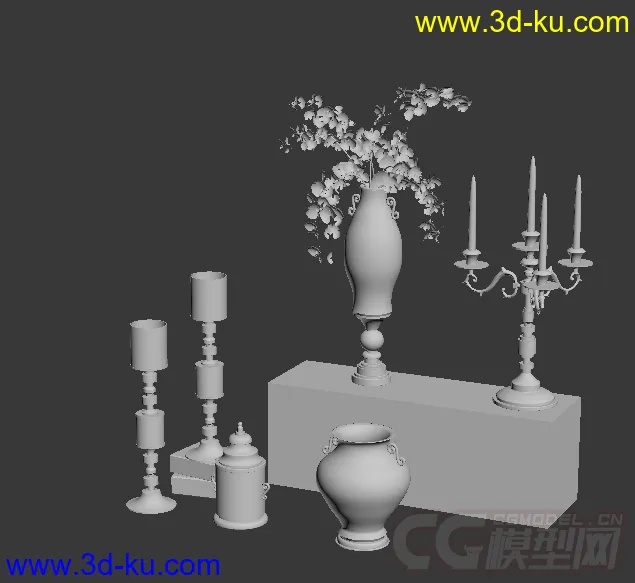 花瓶 蜡烛灯 装饰品模型的图片1