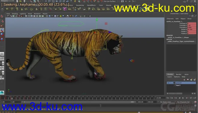 Tiger rig full controls full textures模型的图片8
