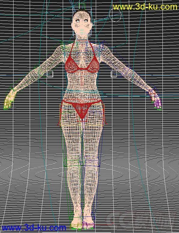 一个穿着比基尼的美女模型  可3D打印的图片2