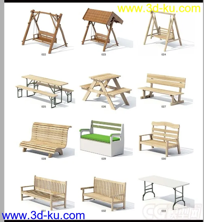 水井，烤箱，烧烤，摇椅躺椅，咖啡桌子，小品，阳伞，草地灯壁灯路灯，小木桥模型的图片4