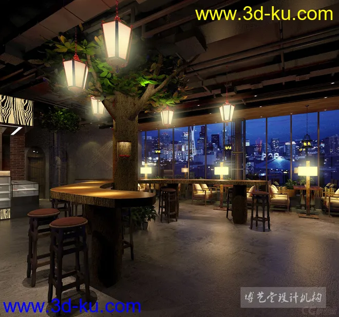 后现代风格咖啡厅模型的图片3