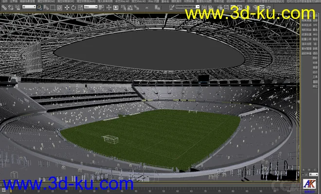 超真实足球场，球迷还是会欢呼的动模型的图片1