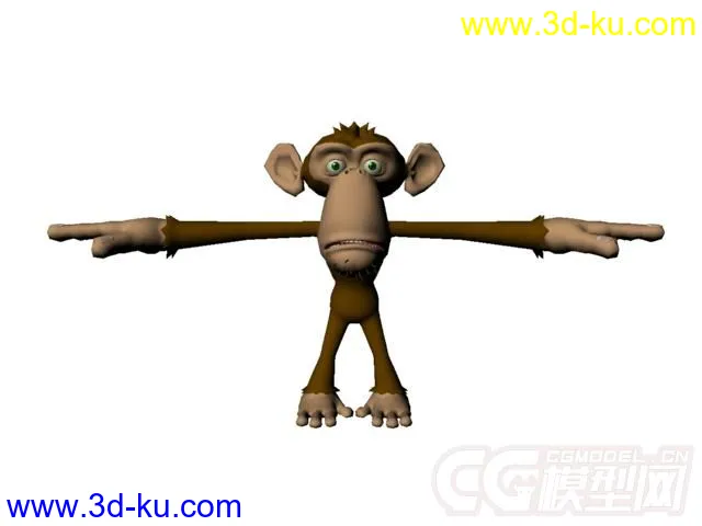 两只猴子 一只有材质 都有绑定模型的图片1
