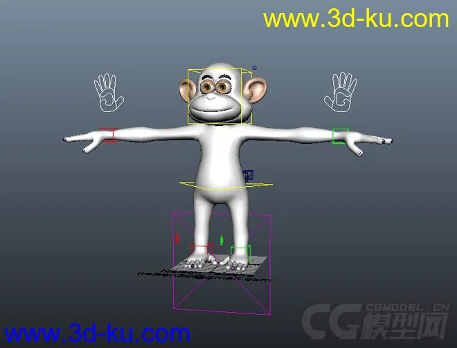 两只猴子 一只有材质 都有绑定模型的图片2
