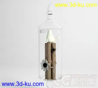 桌面摆设物品 玻璃瓶模型的图片