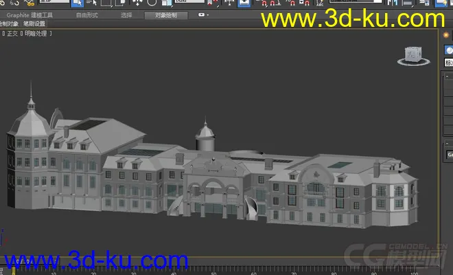 欧式精致别墅城堡建筑模型的图片3