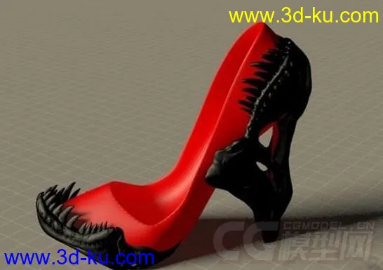 精细的3D打印模型，鞋子，霸王龙高跟鞋，打印出来组装，内含STL源文件，可用于3D打印的图片8