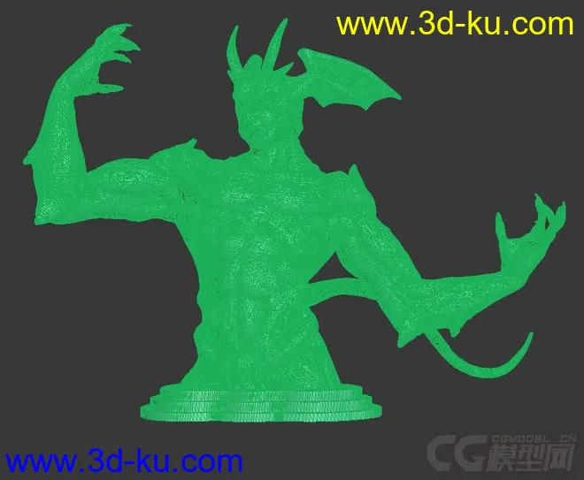 精细的3D打印模型，魔鬼，半身像怪兽，装饰品，内含STL源文件，可用于3D打印的图片5