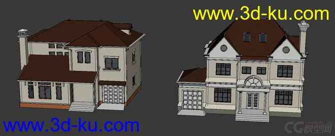 两栋小别墅模型的图片1
