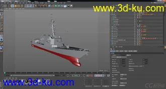 阿利伯克级 驱逐舰 c4d 模型的图片