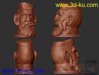 僵尸头 3D打印模型  STL格式的图片