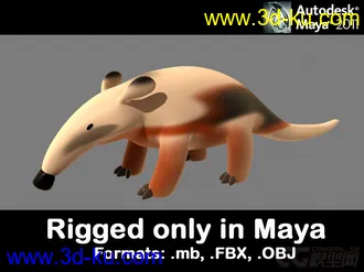 3D打印模型Anteater 食蚁兽的图片