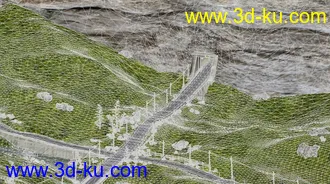 3D打印模型现代公路—乡间公路 十字路口 隧道公路 盘山公路 交叉马路 山路 道路 隧道 电杆路标的图片