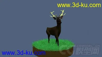 3D打印模型Cartoon Deer Rig full facial controls的图片