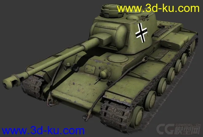 德军缴获版的kv-1b重型坦克（ojb+Mod）模型的图片2