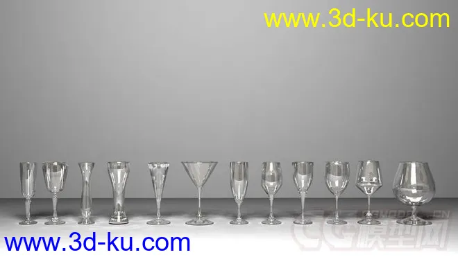 玻璃酒杯模型的图片1
