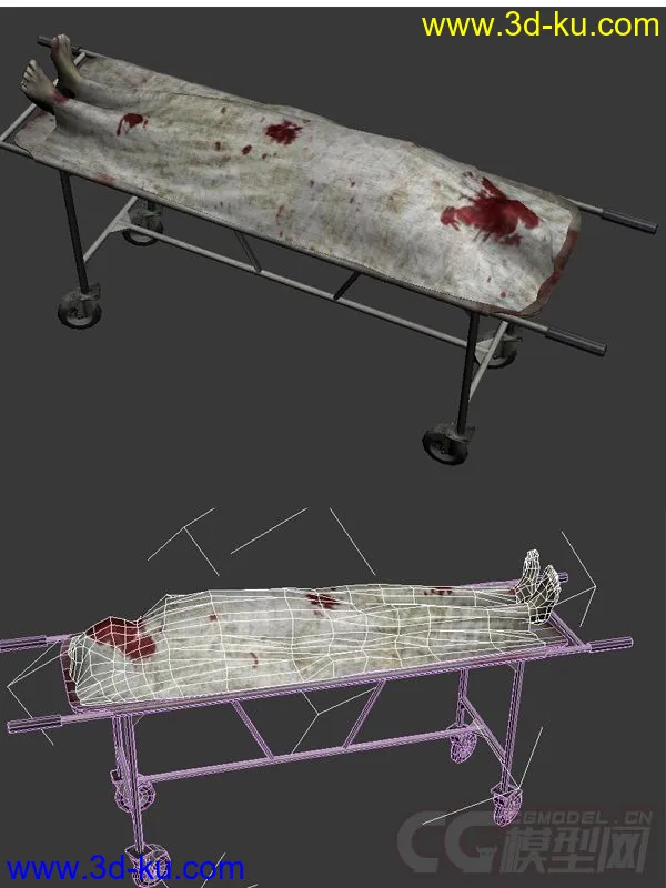 停放尸体的病床模型的图片1
