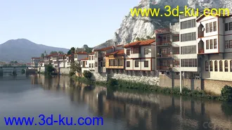 3D打印模型朴实的小山村  滨水 民居的图片